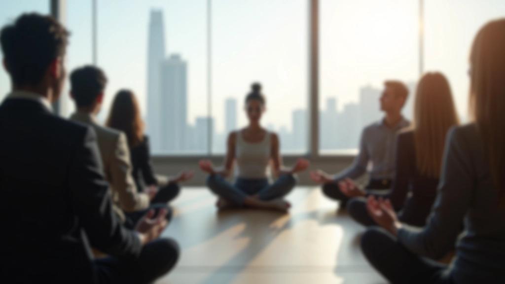 Corporate mindfulness workshop in a modern office setting